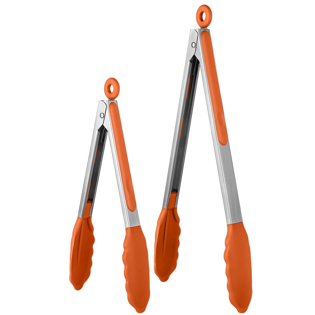 U-Taste Kitchen Tong for Cooking, 600ºF Heat-Resistant Silicone, 2Pcs/Black