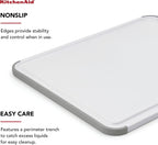 KitchenAid Classic Cutting Board with Perimeter Trench and Non Slip Edges, Dishwasher Safe, 11 inch x 14 inch, White and Gray