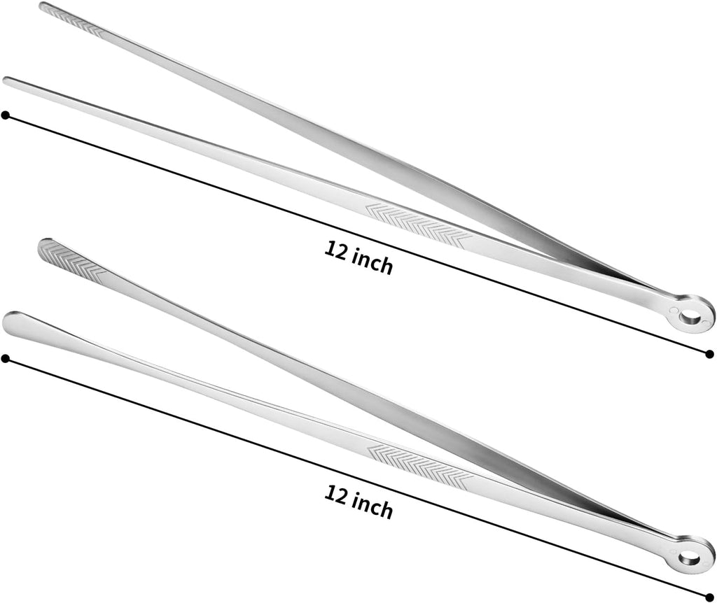 Kirecoo 2PCS 12" Stainless Steel Cooking Tongs with Serrated Tips