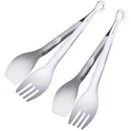 MSY BIGSUNNY Mini Appetizer Tongs Stainless Steel Set of 4, Small Serving Tongs, 6 Inch(15.2cm, Silver)
