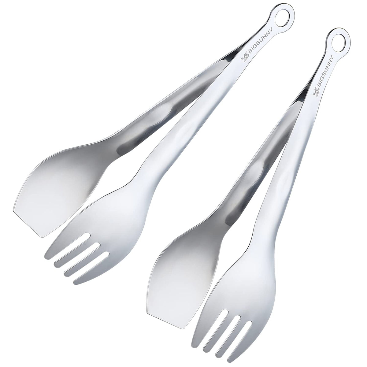 MSY BIGSUNNY Mini Appetizer Tongs Stainless Steel Set of 4, Small Serving Tongs, 6 Inch(15.2cm, Silver)