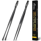 HOTEC Kitchen Tweezers Stainless Steel Cooking Tweezers 2 Pcs-12"