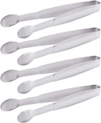 HINMAY 5" Mini Serving Tongs Tiny Stainless Steel Small Tongs, Set of 4