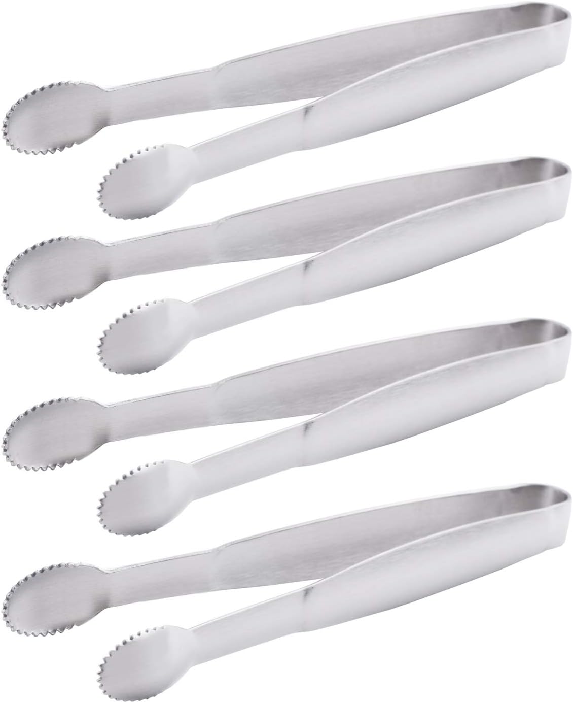 HINMAY 5" Mini Serving Tongs Tiny Stainless Steel Small Tongs, Set of 4