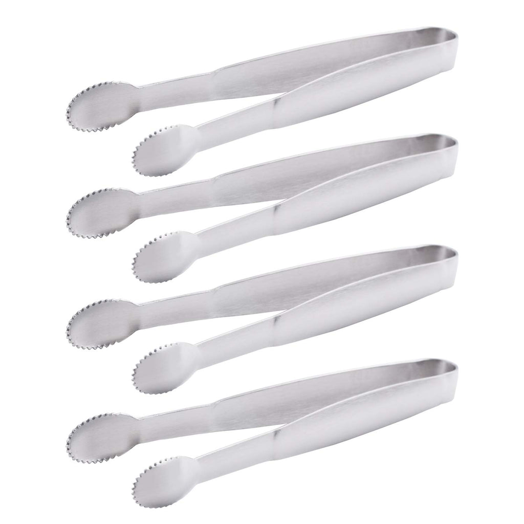 HINMAY 5" Mini Serving Tongs Tiny Stainless Steel Small Tongs, Set of 4