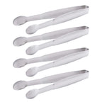 HINMAY 5" Mini Serving Tongs Tiny Stainless Steel Small Tongs, Set of 4