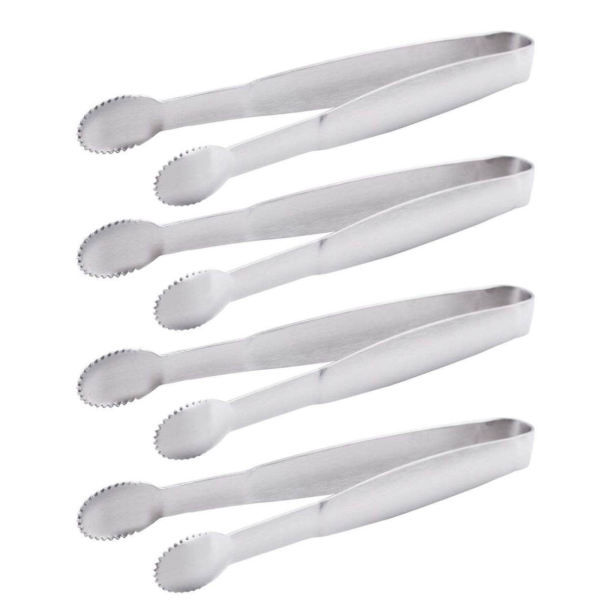 HINMAY 5" Mini Serving Tongs Tiny Stainless Steel Small Tongs, Set of 4