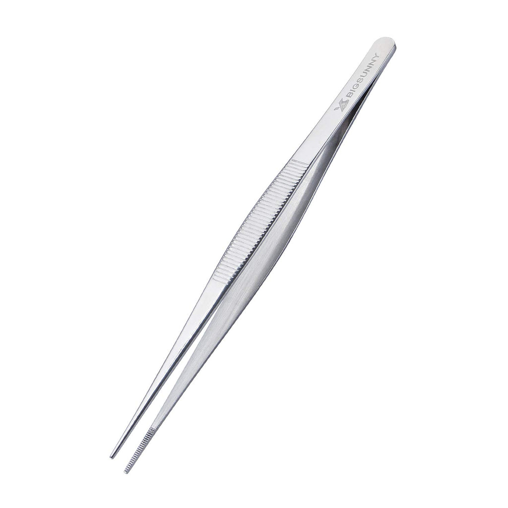 MSY BIGSUNNY 12 Inch Kitchen Tweezers Fine Tweezer Tongs, Stainless Steel Food Tweezers Multi-function Precision Serrated Tips Cooking Tongs Kitchen Serving Tong