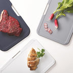 Joseph Joseph Nest 3 Piece Color Coded Cutting Board Set With Storage Stand, Regular - Grey/Blue