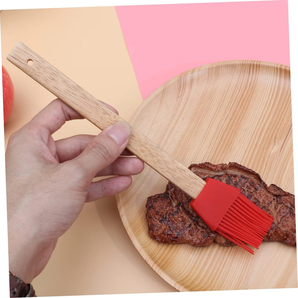 Food Grade Silicone Basting Brush Heat Resistant Red Handle