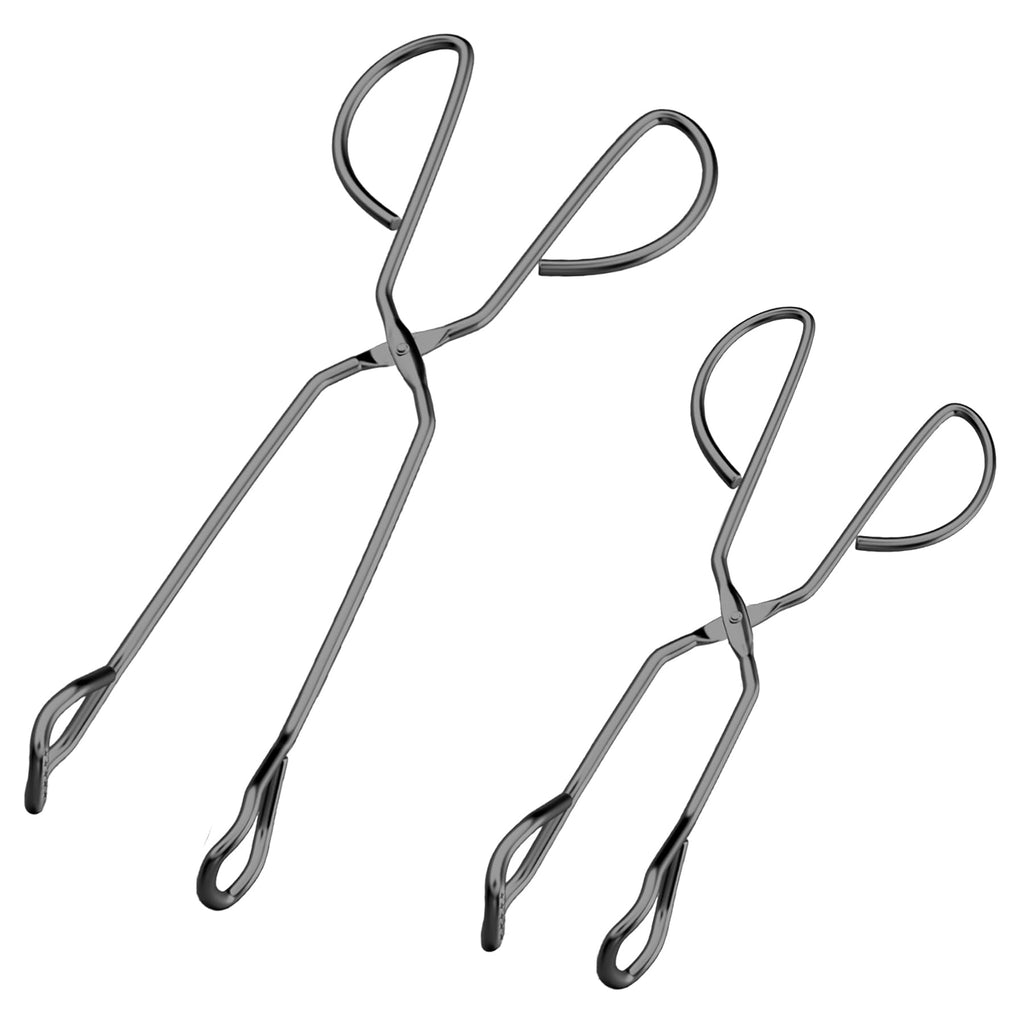HINMAY Stainless Steel Kitchen Scissor Tongs Set, 2-Piece (10/13 Inch)
