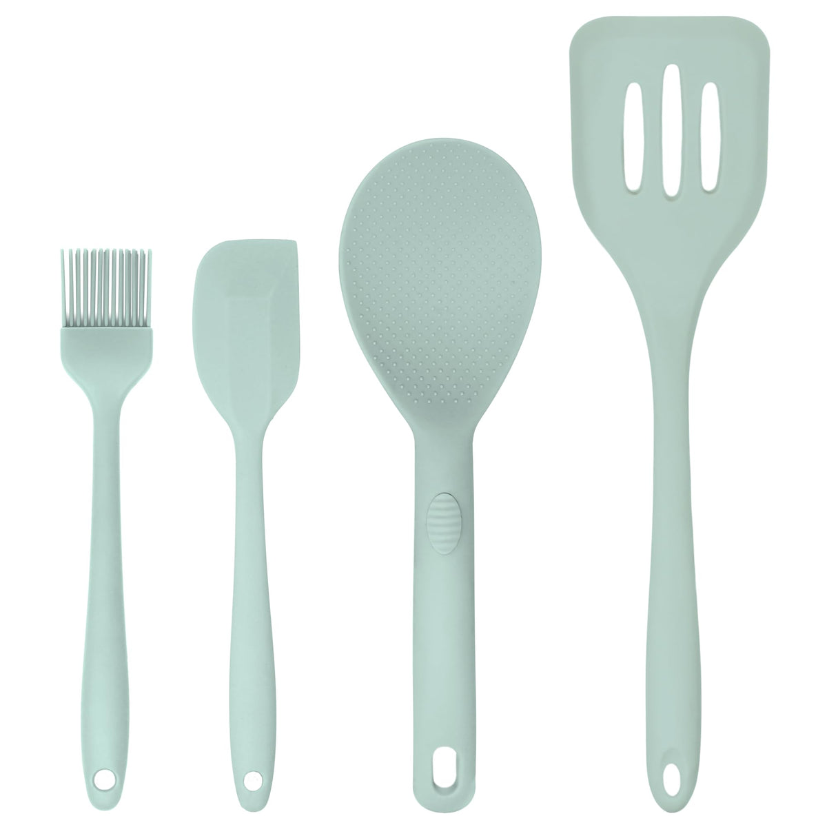 JS Gourmet Silicone Small Basting and Pastry Brush - Pastel Green - 2-Pack