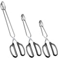 HINMAY Stainless Steel Scissor Tongs Cooking Tongs Set, Set of 3 (Black Handle, 10" 12" 16")