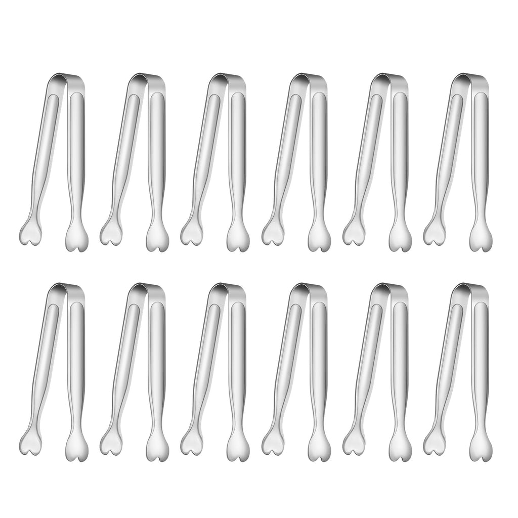 Serving Tongs, Anytrp 12-Packs Stainless Steel Sugar Tongs, 5.3inch Small Tong Kitchen Appetizers Tong for Serving Food, Buffets, Coffee Bar, Tea Party, Desserts Party and Ice Bucket