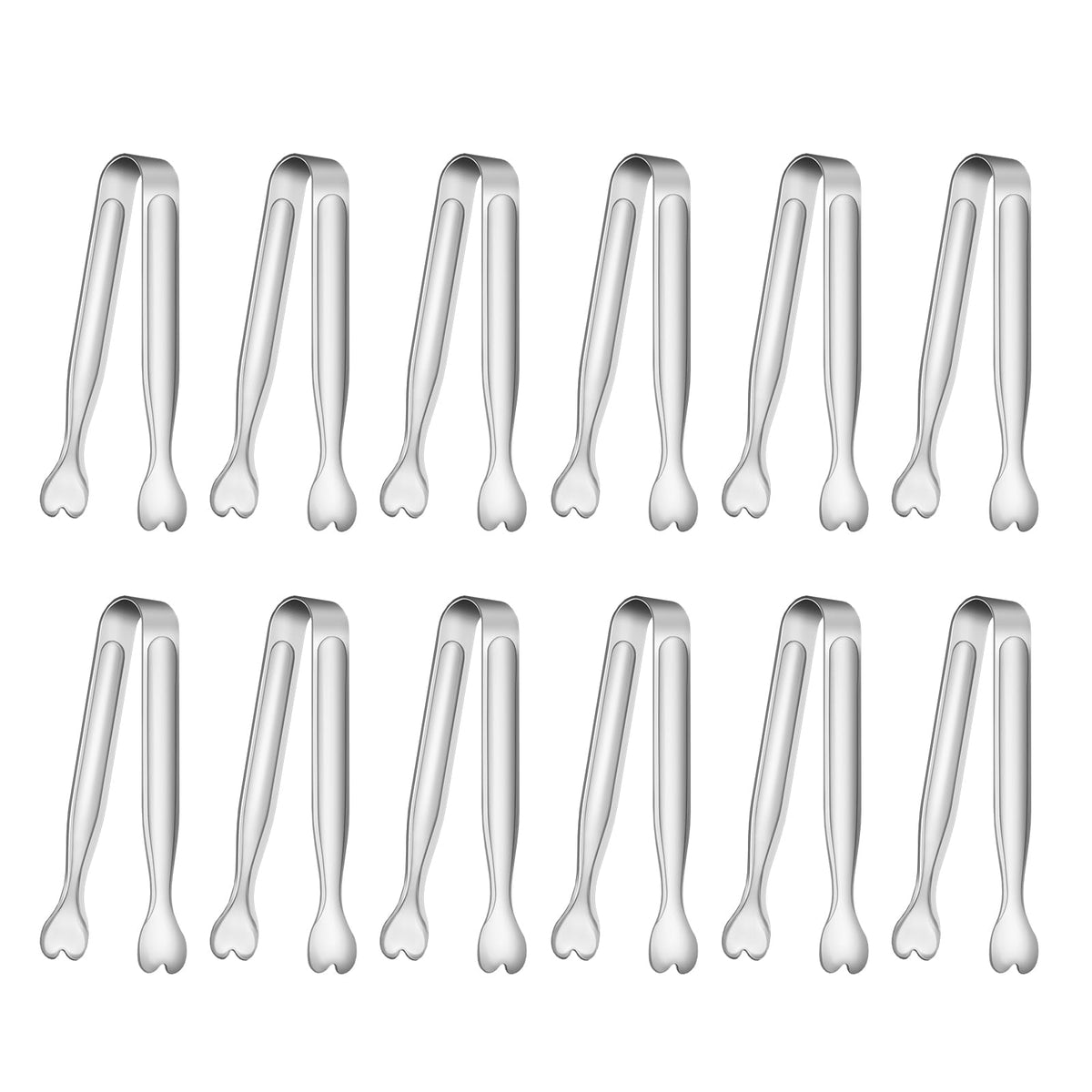 Serving Tongs, Anytrp 12-Packs Stainless Steel Sugar Tongs, 5.3inch Small Tong Kitchen Appetizers Tong for Serving Food, Buffets, Coffee Bar, Tea Party, Desserts Party and Ice Bucket