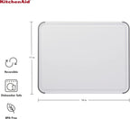 KitchenAid Classic Cutting Board with Perimeter Trench and Non Slip Edges, Dishwasher Safe, 11 inch x 14 inch, White and Gray