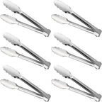 Serving Tongs,Buffet Tongs, ACAUTO Stainless Steel Food Tong Serving Tong Small Serving Tongs Stainless Steel Mini Appetizer Tongs, Set of 6 (7 Inch)
