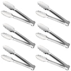 Serving Tongs,Buffet Tongs, ACAUTO Stainless Steel Food Tong Serving Tong Small Serving Tongs Stainless Steel Mini Appetizer Tongs, Set of 6 (7 Inch)