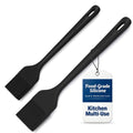 Silicone Basting Brush Set, 2-Pack Food-Grade BPA-Free Pastry Brush, 446°F Heat Resistant with Reinforced Inner Core, One-Piece Design for BBQ, Grilling, Baking, Butter, Marinades & Oil (Black)