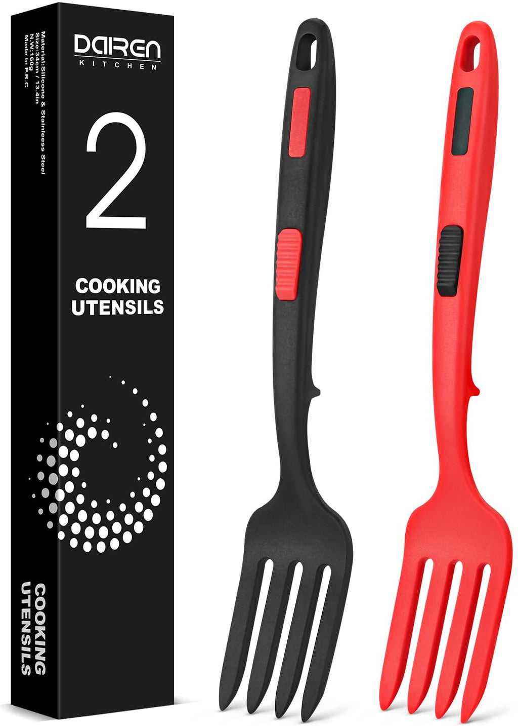 Large Silicone Flexible Cooking Fork, Non Stick Whisks for Mix Ingredients