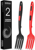 Large Silicone Flexible Cooking Fork, Non Stick Whisks for Mix Ingredients