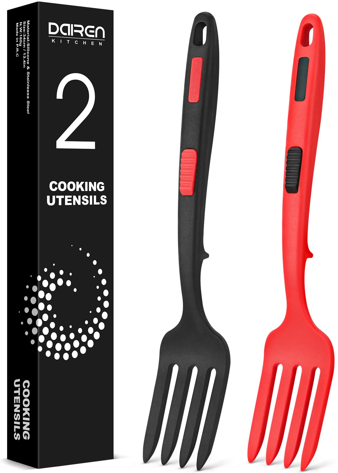 Large Silicone Flexible Cooking Fork, Non Stick Whisks for Mix Ingredients
