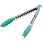Doosu Kitchen Tongs with Silicone Tips for Cooking Serving (3Pcs, Navy)