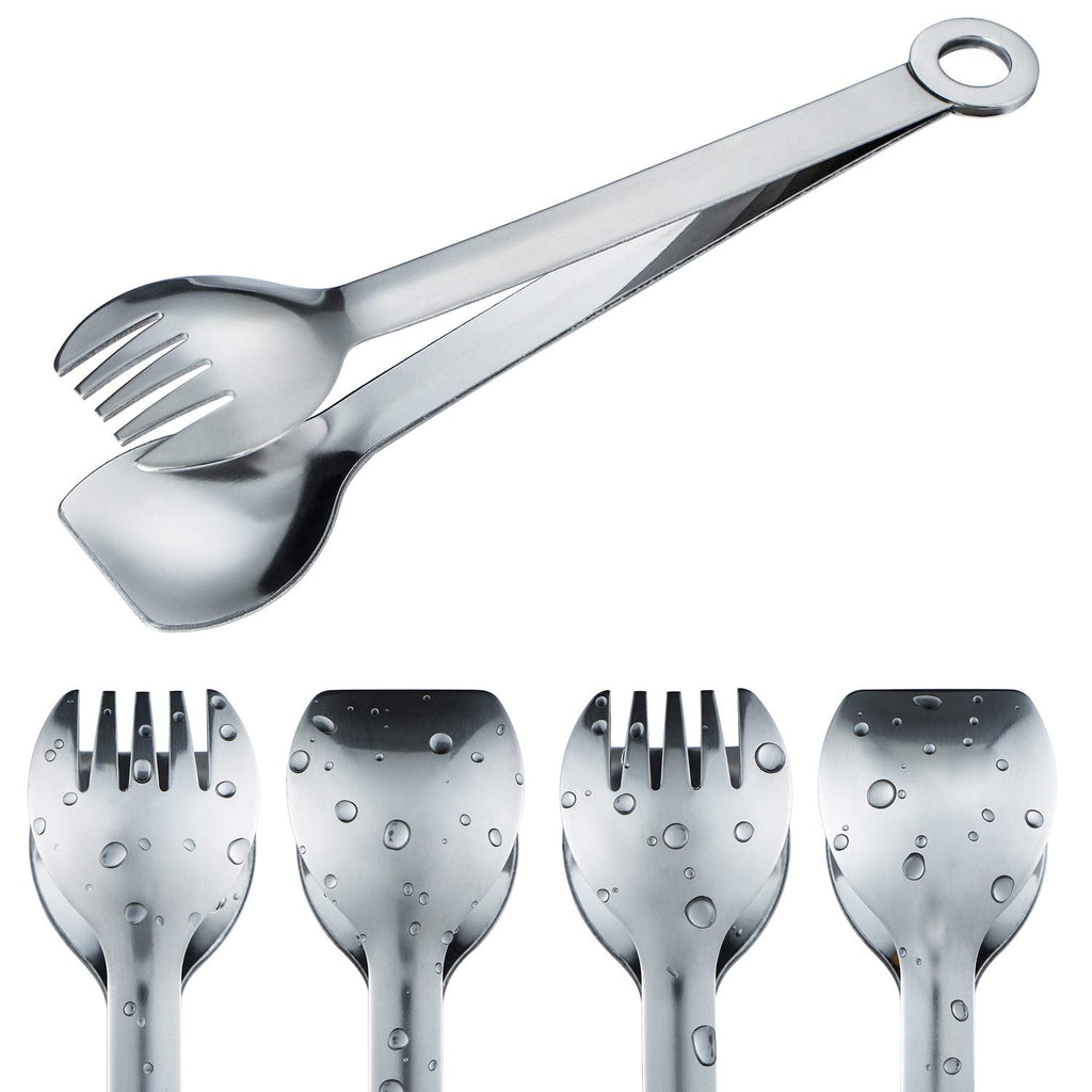 MSY BIGSUNNY Mini Appetizer Tongs Stainless Steel Set of 4, Small Serving Tongs, 6 Inch(15.2cm, Silver)