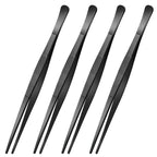 Yaomiao 4 Packs 12 Inch Cooking Tweezers Bar Kitchen Tongs, Silver