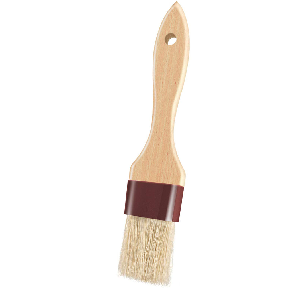 Pastry Brushes for Baking Basting Brush with Boar Bristles and Beech Hardwood Handles Culinary Oil Brush for Barbecue Butter Grill BBQ Sauce Baster Marinade Kitchen Food Cooking Brushes (1/1.5")
