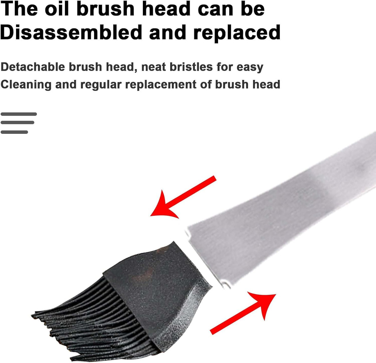 OUKENS Basting Brush, 17.7inch Stainless Steel Long Handle Multipurpose Heat Insulation Anti Scalding Silicone Oil Brush for Cooking, for Pastry Sauce BBQ Grill