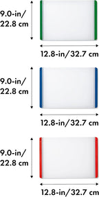 OXO Good Grips 3-Piece Plastic Everyday Cutting Board Set - Red, Green, Blue