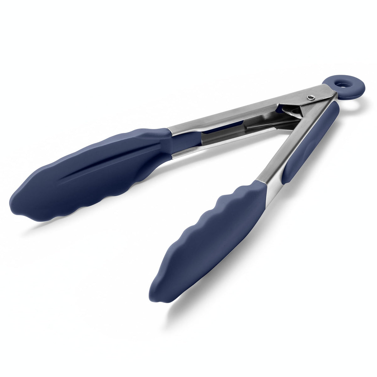 Doosu Kitchen Tongs with Silicone Tips for Cooking Serving (3Pcs, Navy)