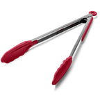 Doosu Kitchen Tongs with Silicone Tips for Cooking Serving (3Pcs, Navy)