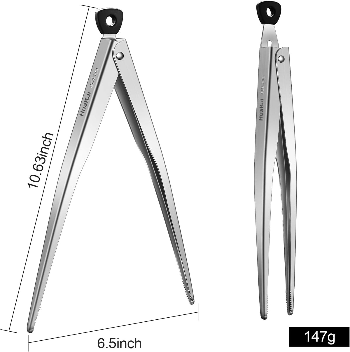 12-inch Locking Stainless Steel Kitchen Tongs
