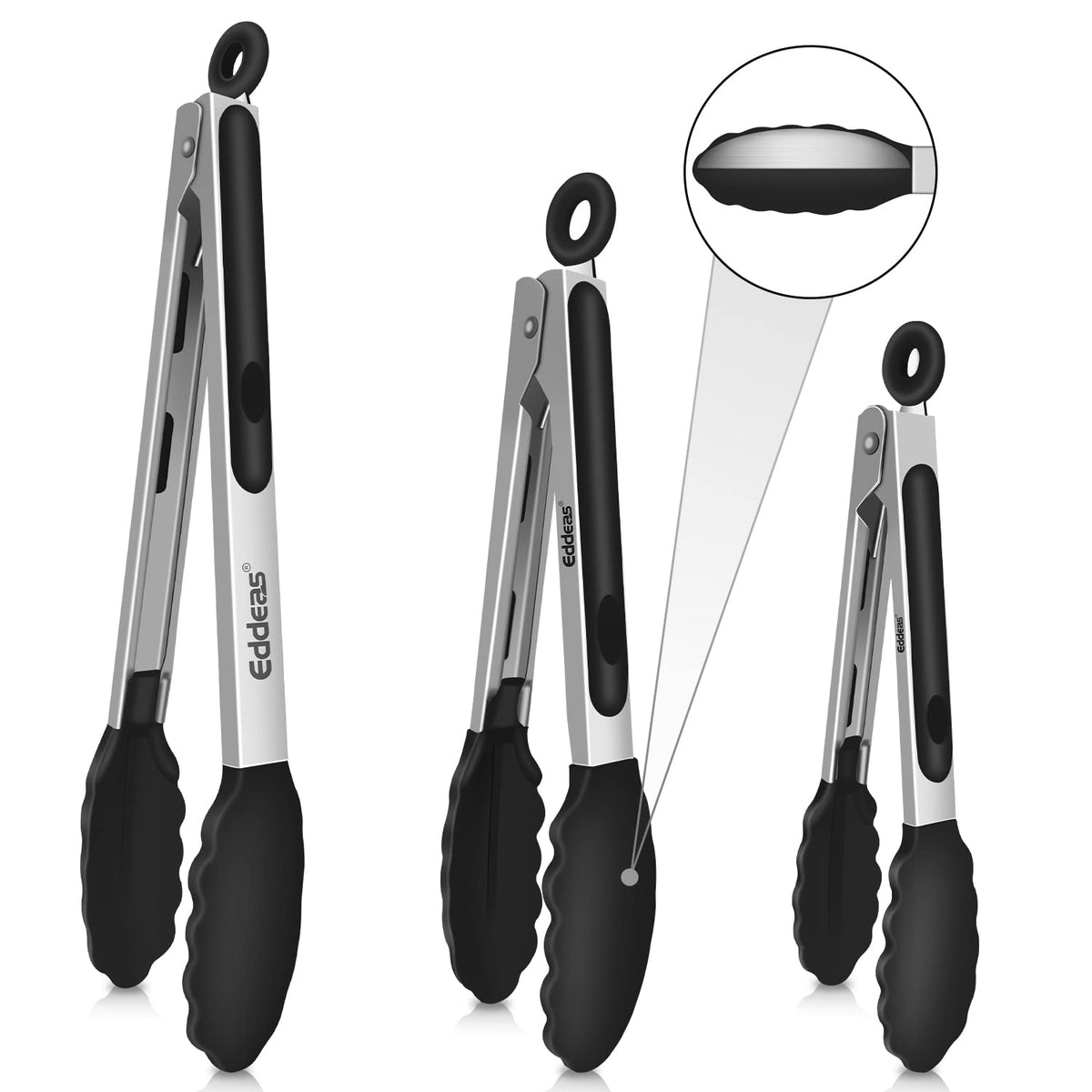 Metal Tongs For Cooking Up To 600°F Kitchen Tongs 2PCS - 9", 12 inch