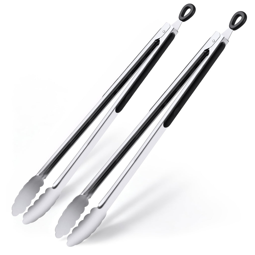 7-Inch Stainless Steel Kitchen Tongs Set, for Cooking Serving (7", 3PCS)