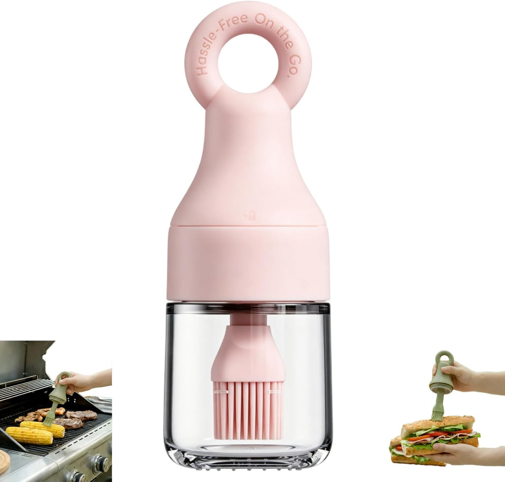 3-in-1 Oil Dispenser Bottle with Silicone Brush for Cooking, Leak-Proof