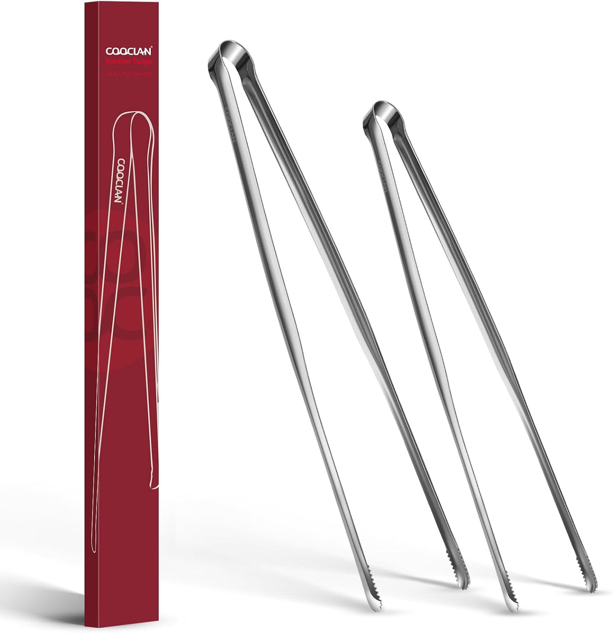 Precise Serrated Non-Slip Tips Cooking Tongs 2 Set (11.5" & 13.5")