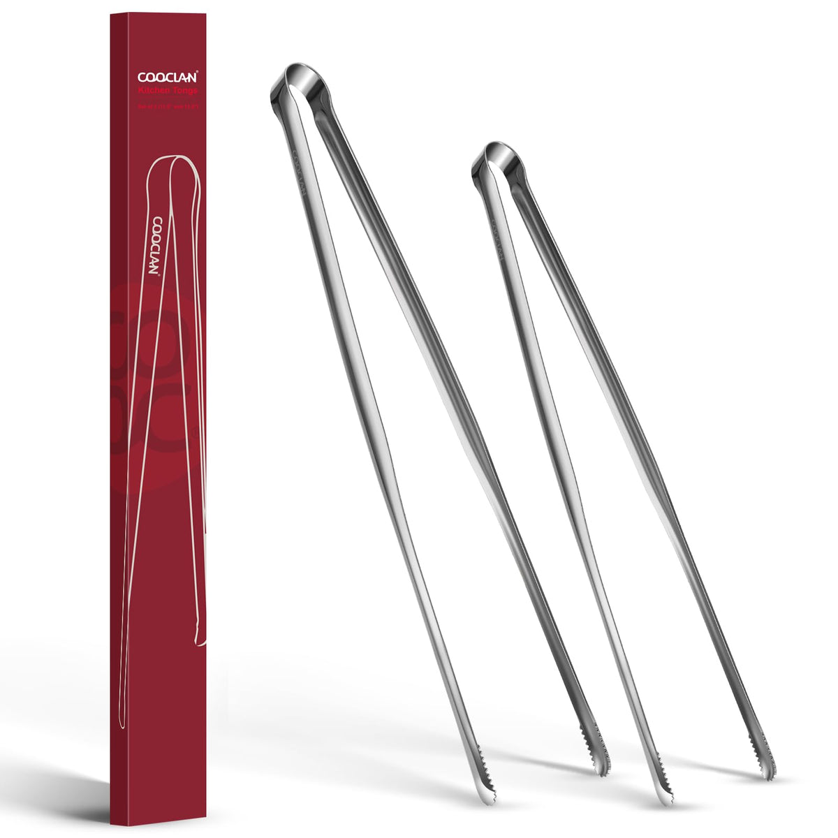 Precise Serrated Non-Slip Tips Cooking Tongs 2 Set (11.5" & 13.5")