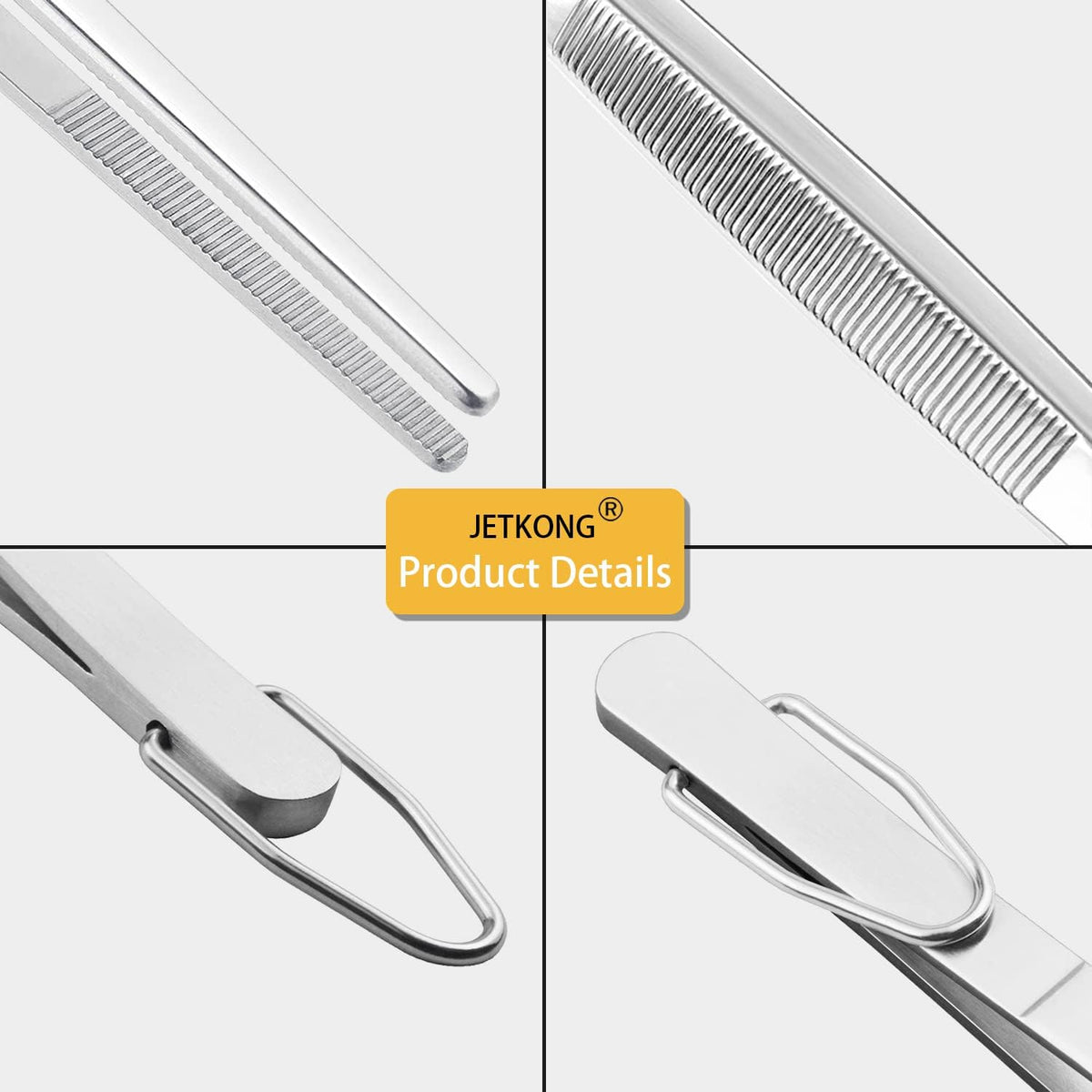 JETKONG 9 12 14 Inch Extra Long Kitchen Tweezers Heavy Duty Stainless Steel Cooking Tweezers, Set of 3 (Point Tips, Silver)