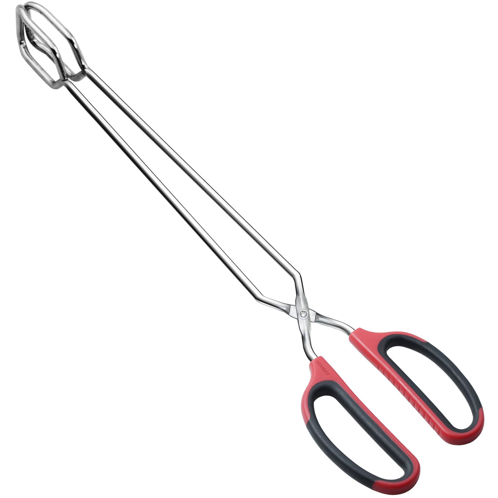 HINMAY 16" Extra Long Stainless Steel Scissor Tongs (Black)