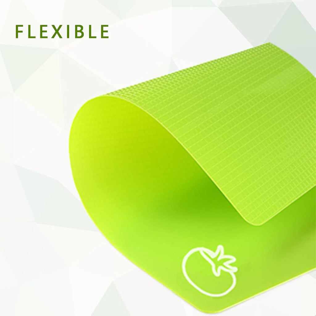Fotouzy Flexible Plastic Cutting Boards for Kitchen, Upgrade Nonslip Cutting Board Set of 4, BPA-Free, Dishwasher Safe