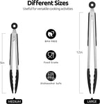 U-Taste Kitchen Tong for Cooking, 600ºF Heat-Resistant Silicone, 2Pcs/Black