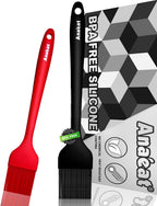 Anaeat 5 Pack Silicone Basting Pastry Brushes - Heat Resistant One-Piece Design with Soft Bristles, Hygienic Marinade Brush for Baking BBQ Grill, Spreading Oil Butter Sauce (Multicolor)