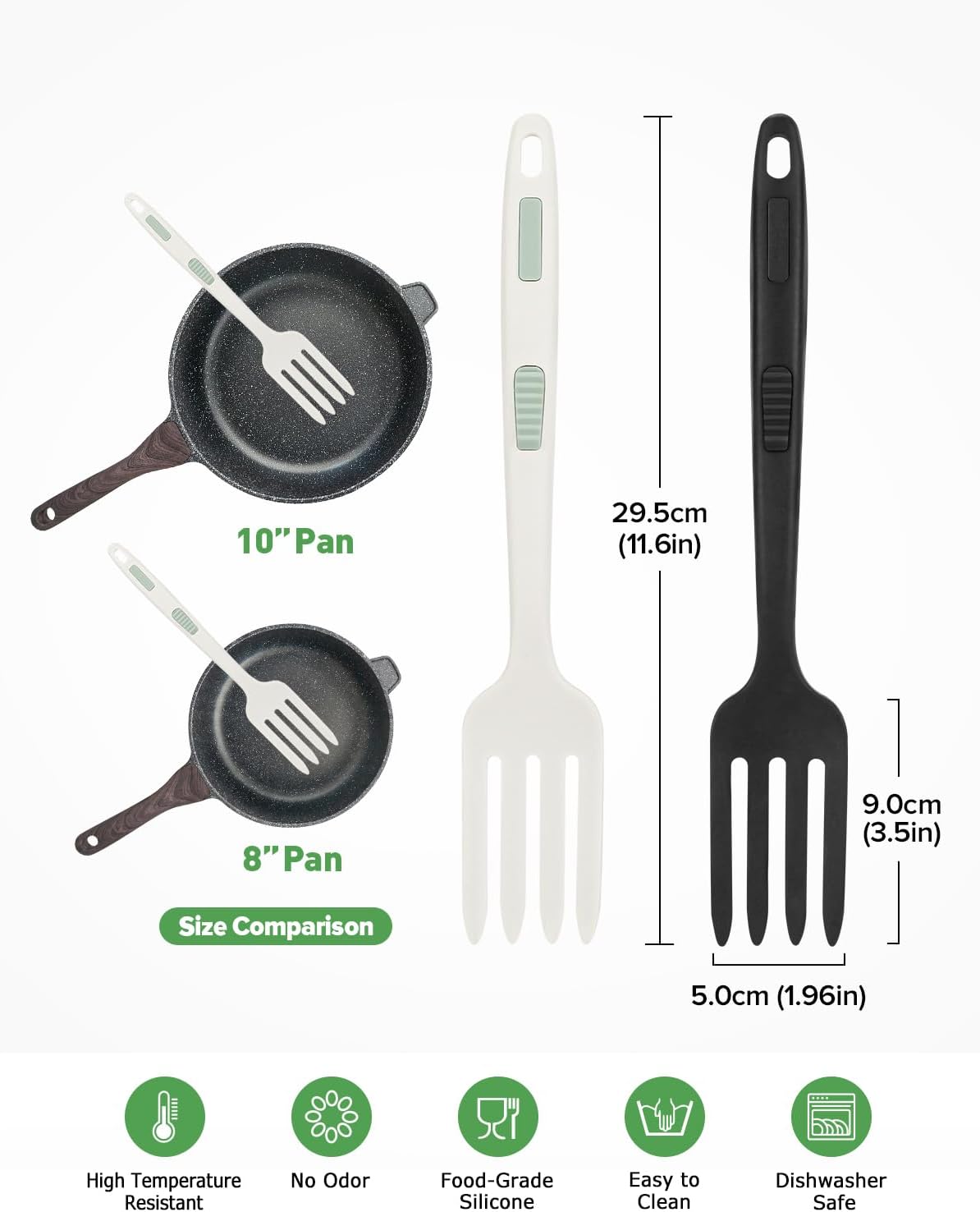 Large Silicone Flexible Cooking Fork, Non Stick Whisks for Mix Ingredients