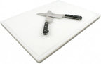 Thirteen Chefs 18x12 White Cutting Board with Groove, 1/2" Thick Plastic