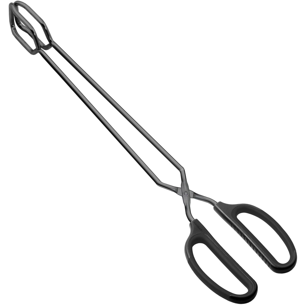 HINMAY 16" Extra Long Stainless Steel Scissor Tongs (Black)