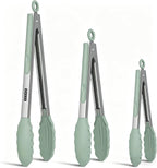 Tongs for Cooking, Stainless Steel Kitchen Tongs with Silicone Tips
