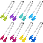 SHINDEL Mini Tongs, 8 PCS Silicone Hand Shape Food Tongs, 5 Inch